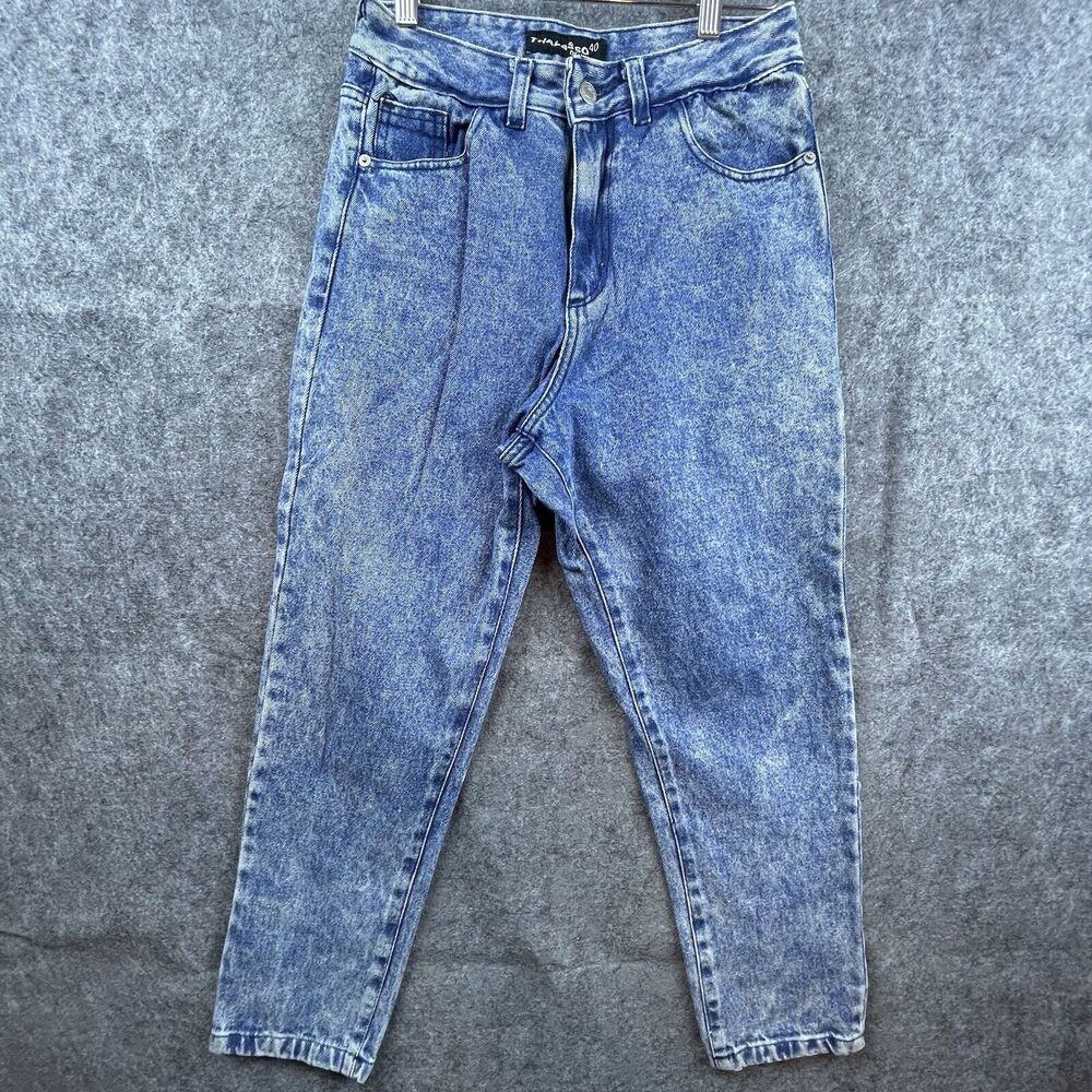 Thalasso Denim Jeans Womens Small Taper Acid High Rise